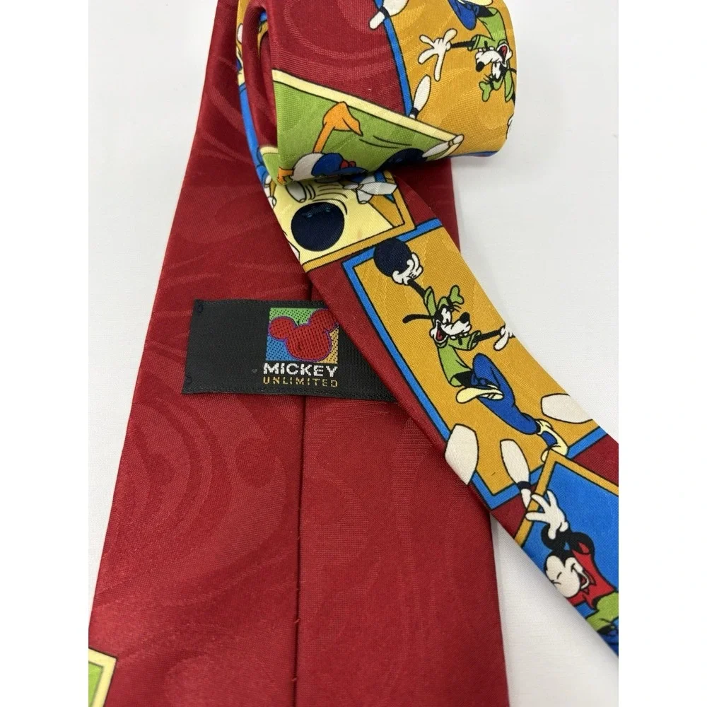Vintage 90's Cartoons Mickey Goofy Donald Bowling Necktie Disney Nostalgic